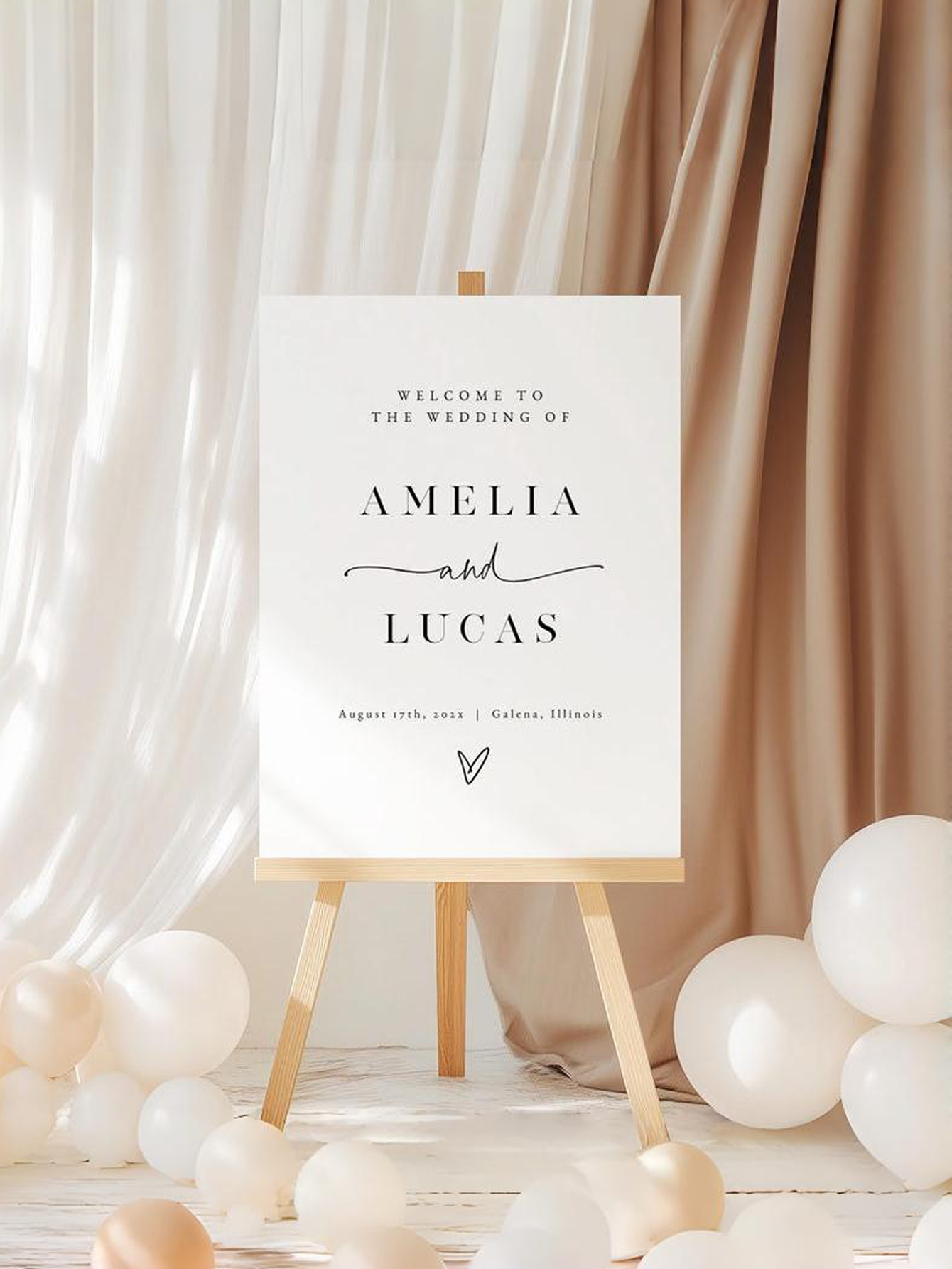 Wedding Welcome Sign Minimalist PVC Welcome Board